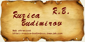 Ružica Budimirov vizit kartica